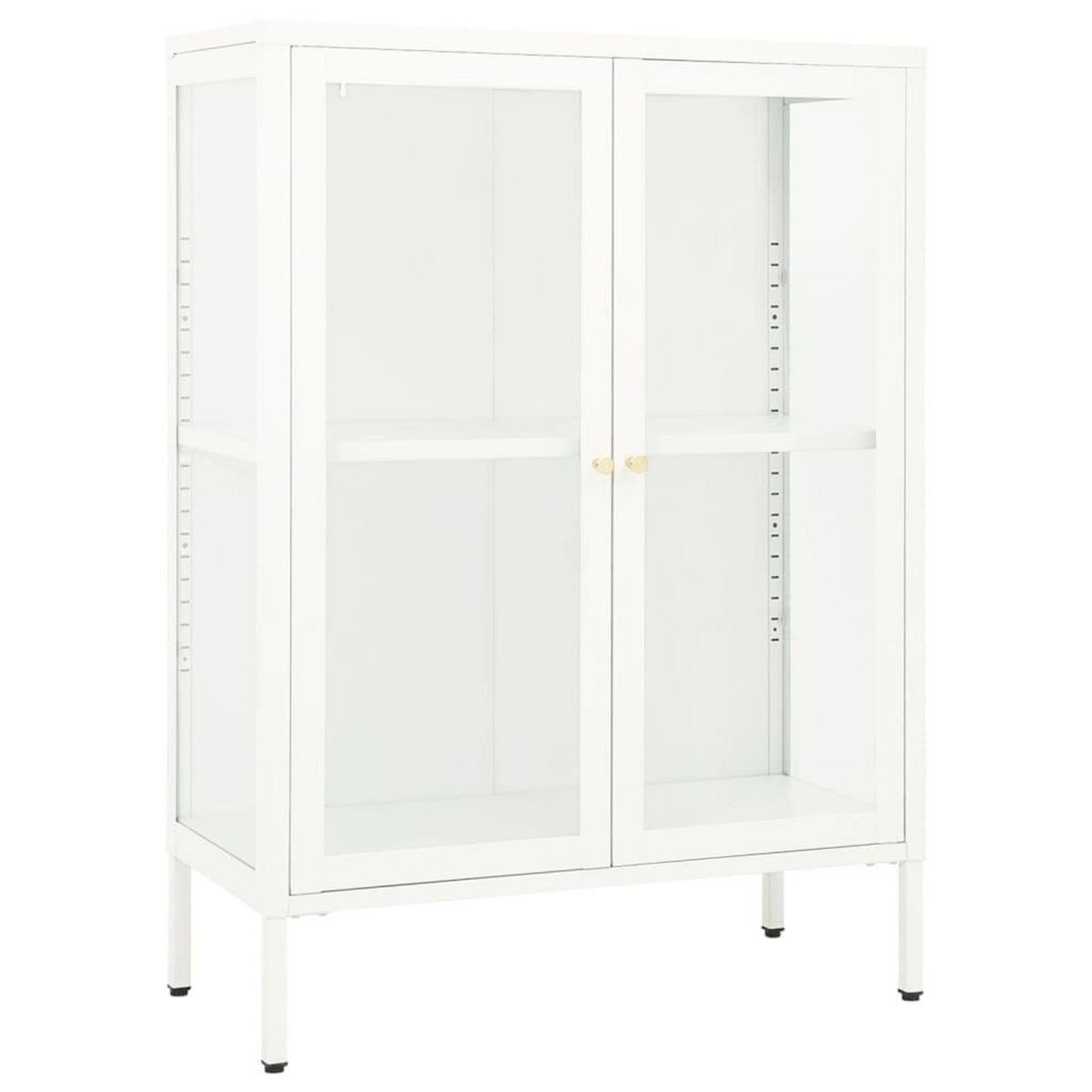 VIDAXL Buffet Blanc 75x35x105 cm Acier et verre