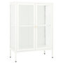 Voir la diapositive 2 : VIDAXL Buffet Blanc 75x35x105 cm Acier et verre