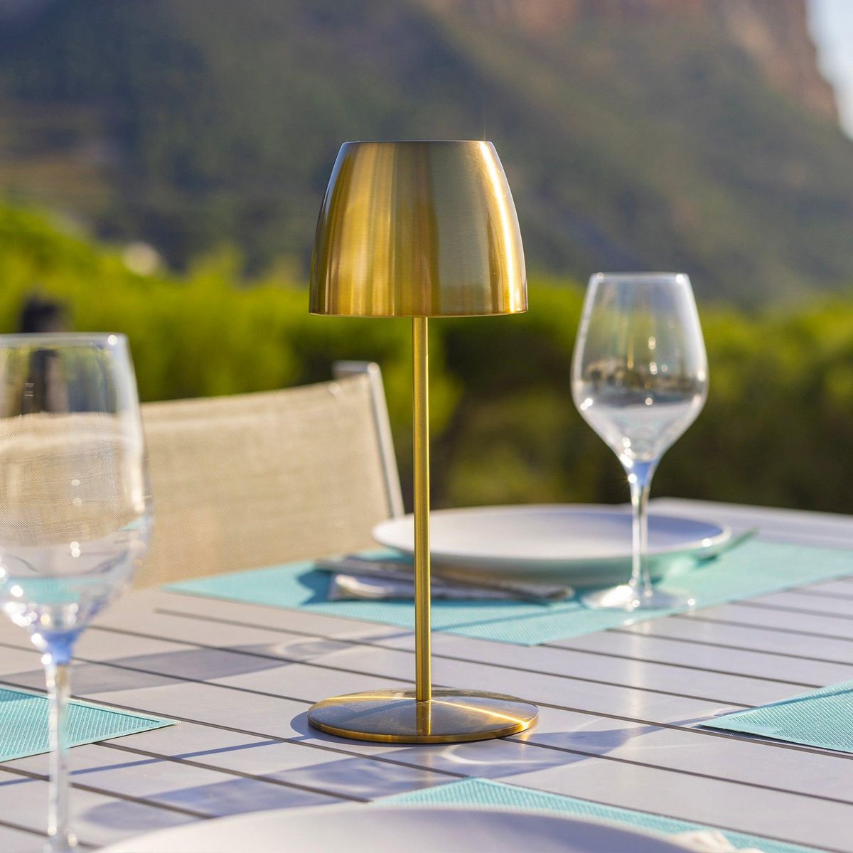Lumisky Lampe de table sans fil ORLUM Doré Aluminium H30CM