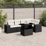 VIDAXL Salon de jardin 6 pcs avec coussins noir resine tressee