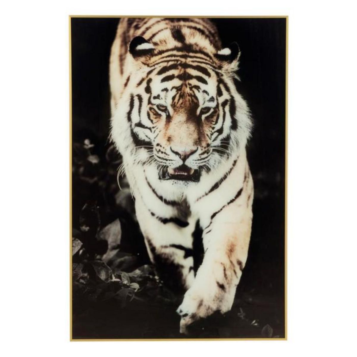 Paris Prix Tableau Imprimé  Tigre  80x120cm Noir & Or
