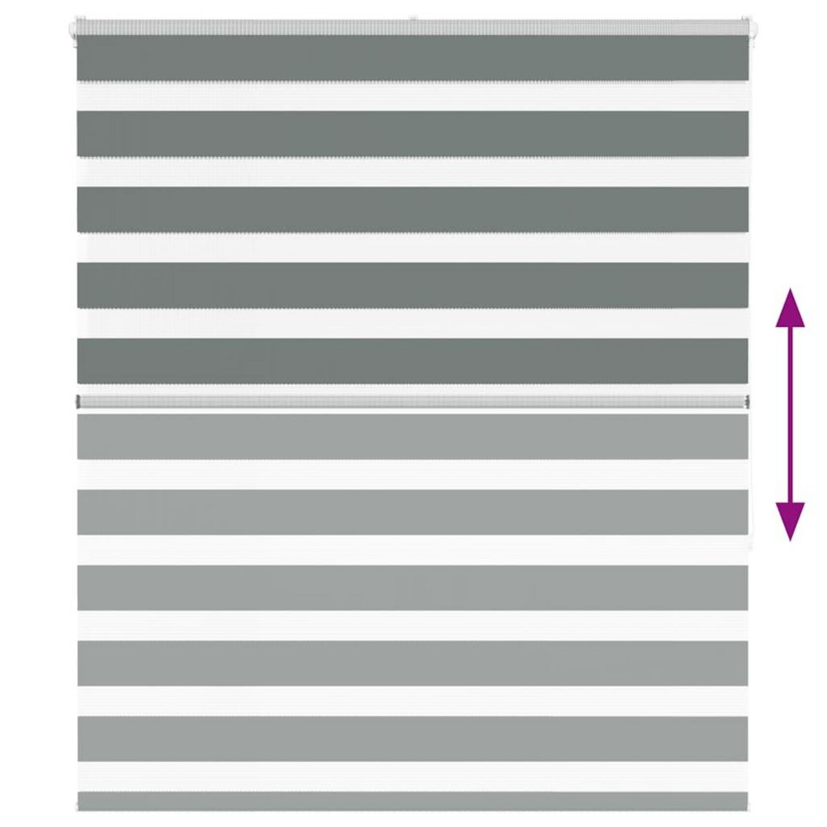 VIDAXL Store zebre gris fonce largeur du tissu 115,9 cm polyester