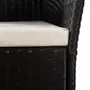 VIDAXL Chaises d'exterieur 2 pcs avec coussins Resine tressee Noir