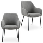 IDIMEX Lot de 2 chaises TURSI de salle à manger en tissu. Coloris disponibles : Gris, Beige