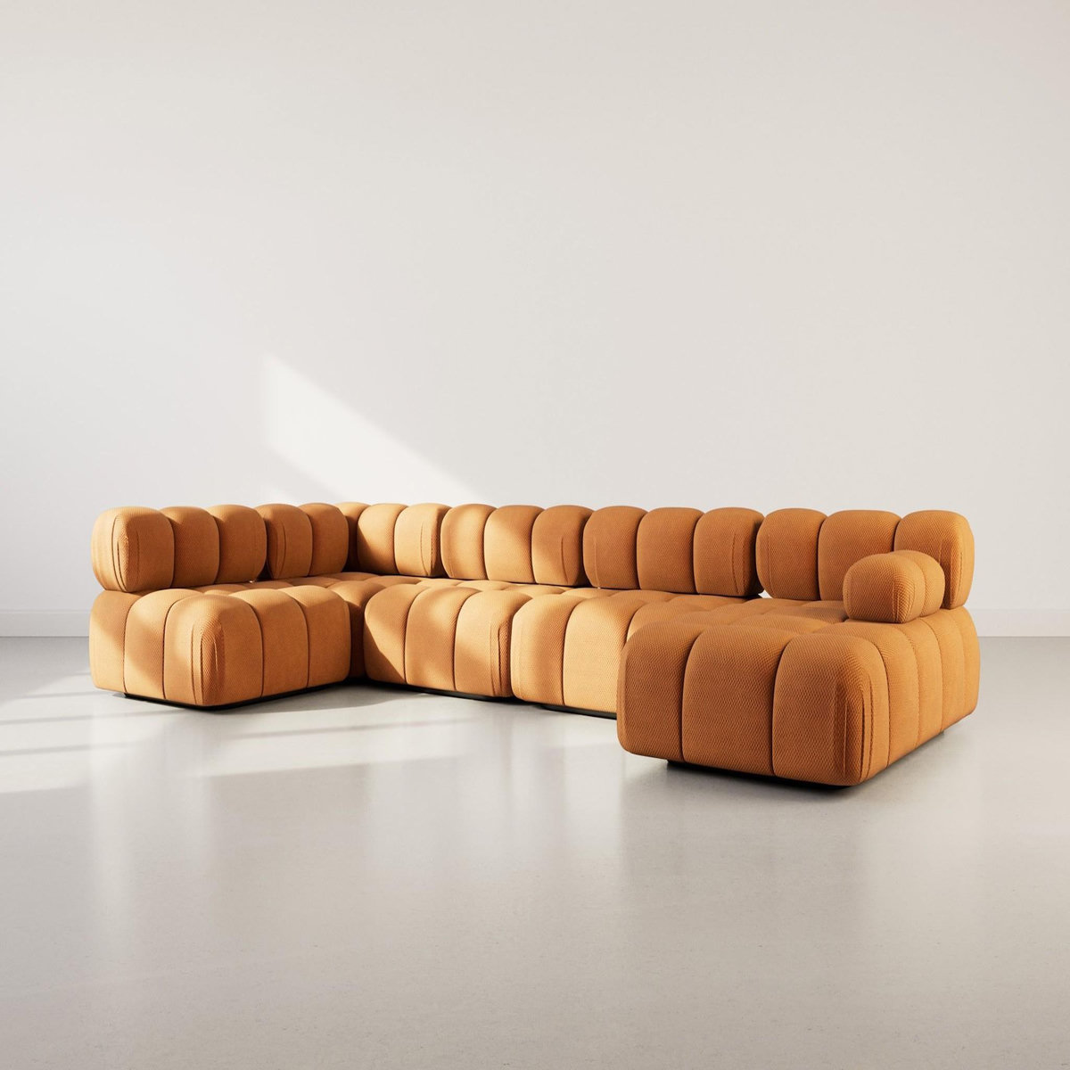 LISA DESIGN Ruby - canapé panoramique modulable d'angle gauche 7 places en velours texturé