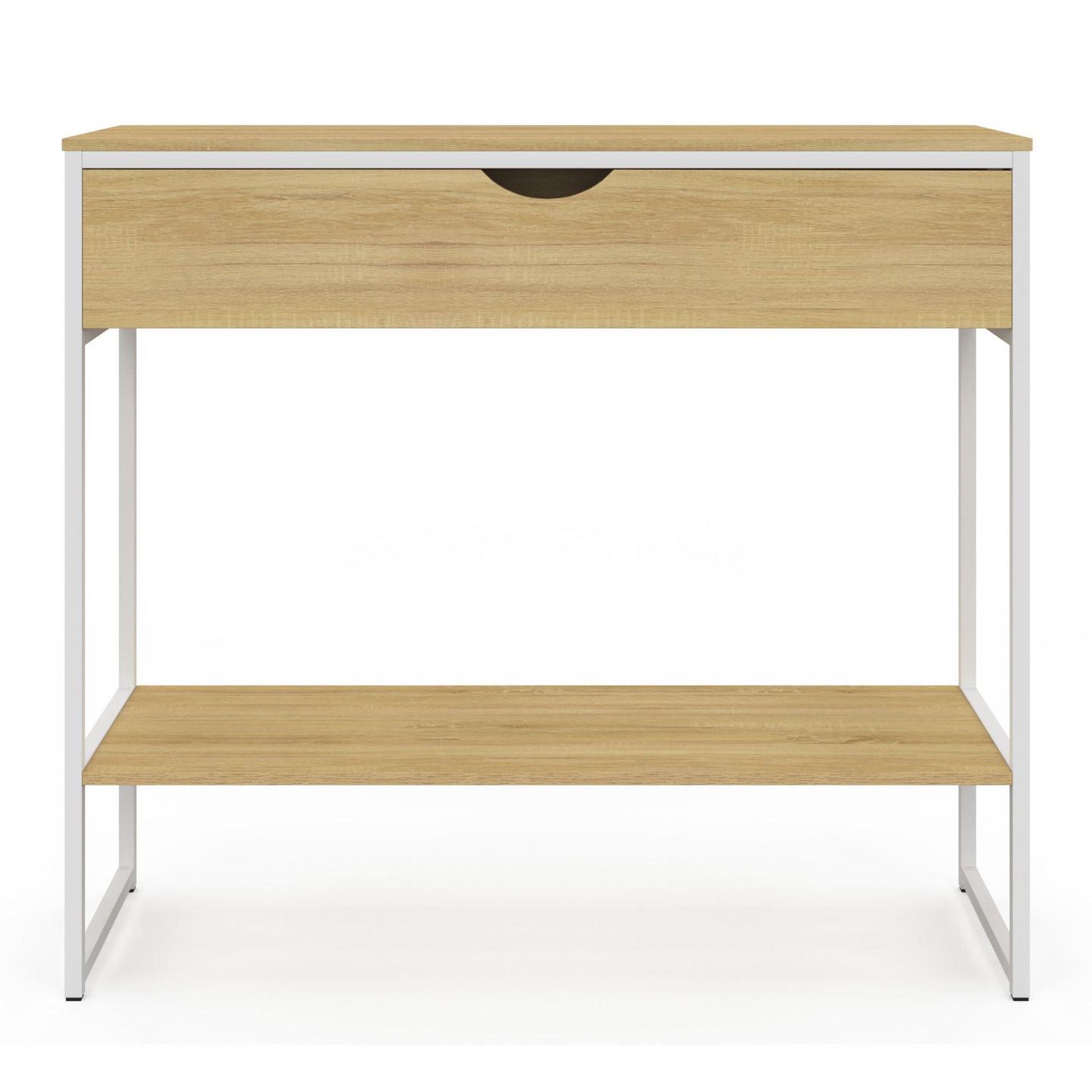 Voir la diapositive 3 : ID MARKET Console 1 tiroir detroit 1 étagère design industriel bois et métal blanc