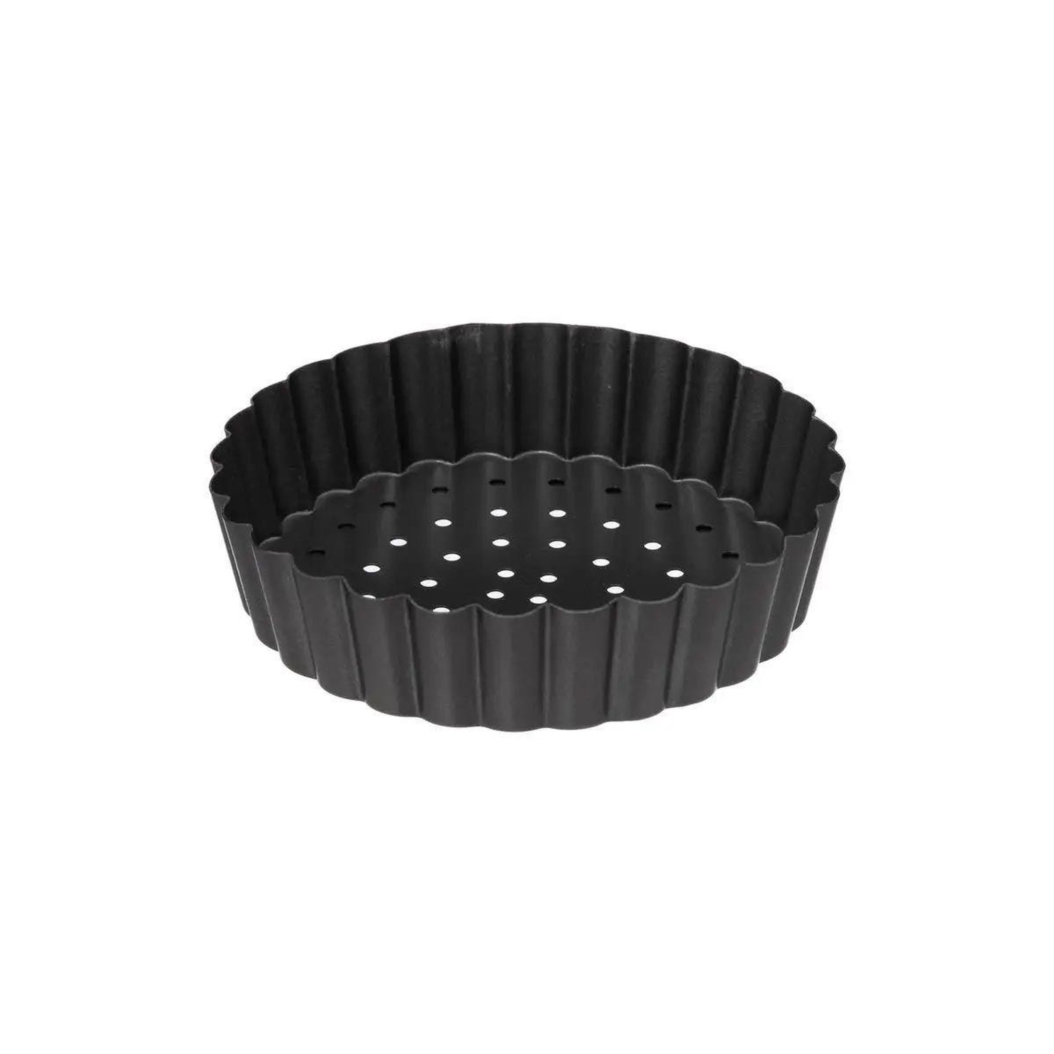 Voir la diapositive 4 : FIVE Lot de 4 moules tartelettes  perforé  10cm gris