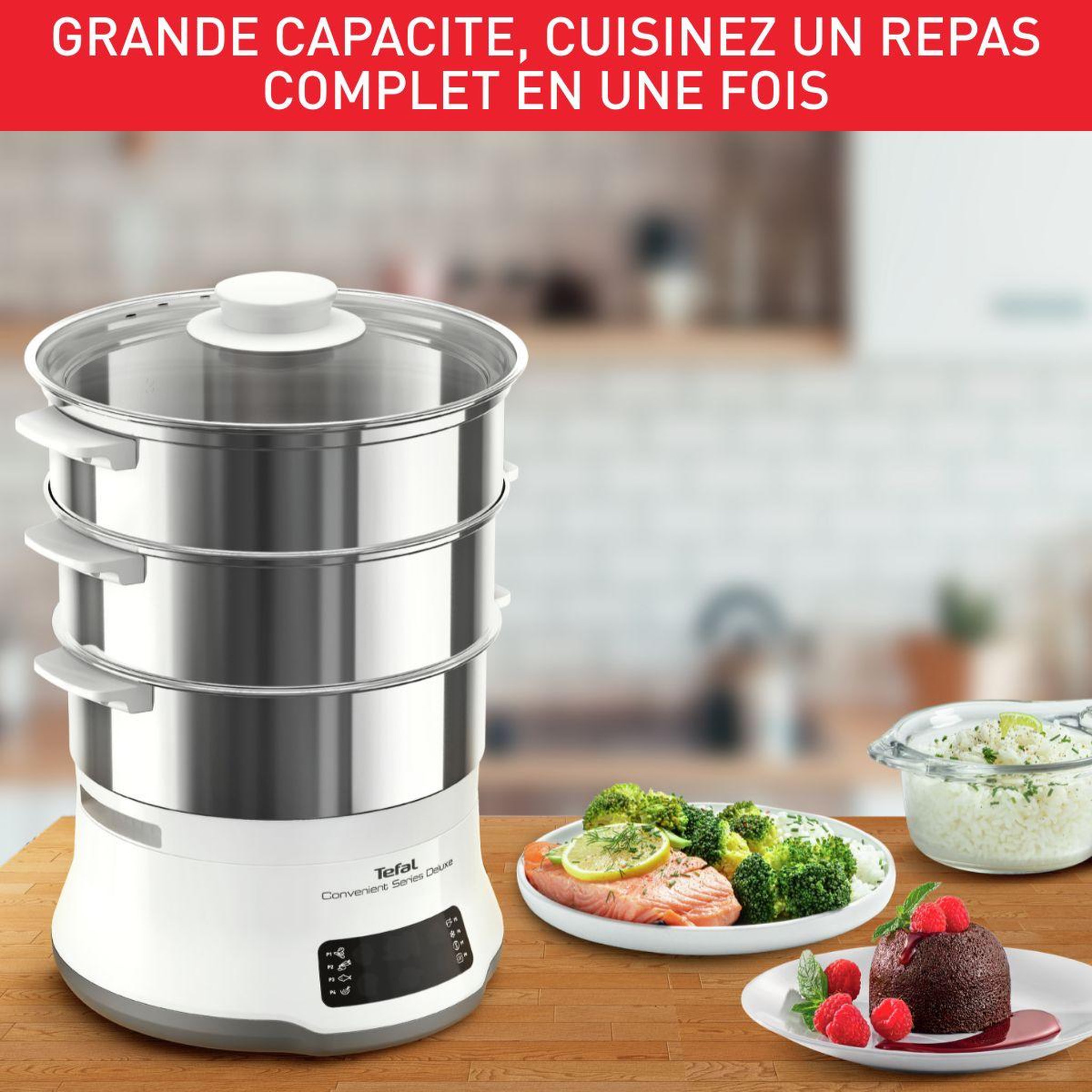 Voir la diapositive 5 : TEFAL Cuiseur vapeur Convenient series deluxe VC502D10
