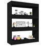 Voir la diapositive 4 : VIDAXL Bibliotheque/Cloison Noir 80x30x103 cm Bois d'ingenierie