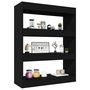 Voir la diapositive 4 : VIDAXL Bibliotheque/Cloison Noir 80x30x103 cm Bois d'ingenierie