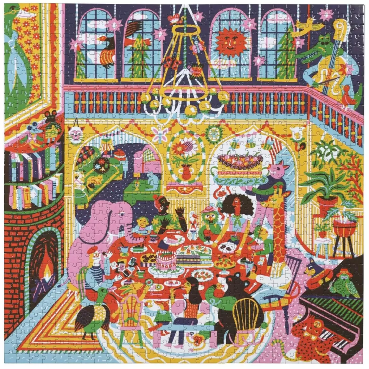 Eeboo Puzzle 1000 pièces : Family Dinner Night
