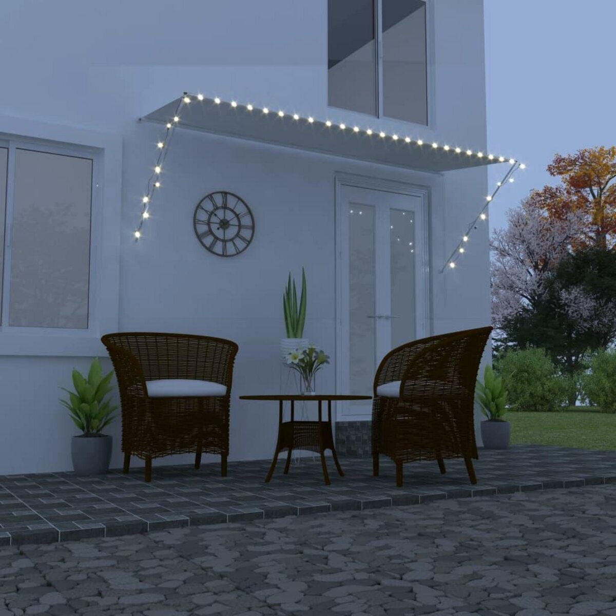 VIDAXL Auvent retractable avec LED 300x150 cm Creme