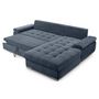 Voir la diapositive 3 : BEST MOBILIER Bianca - canapé d'angle droit 4 places convertible avec coffre en tissu texturé