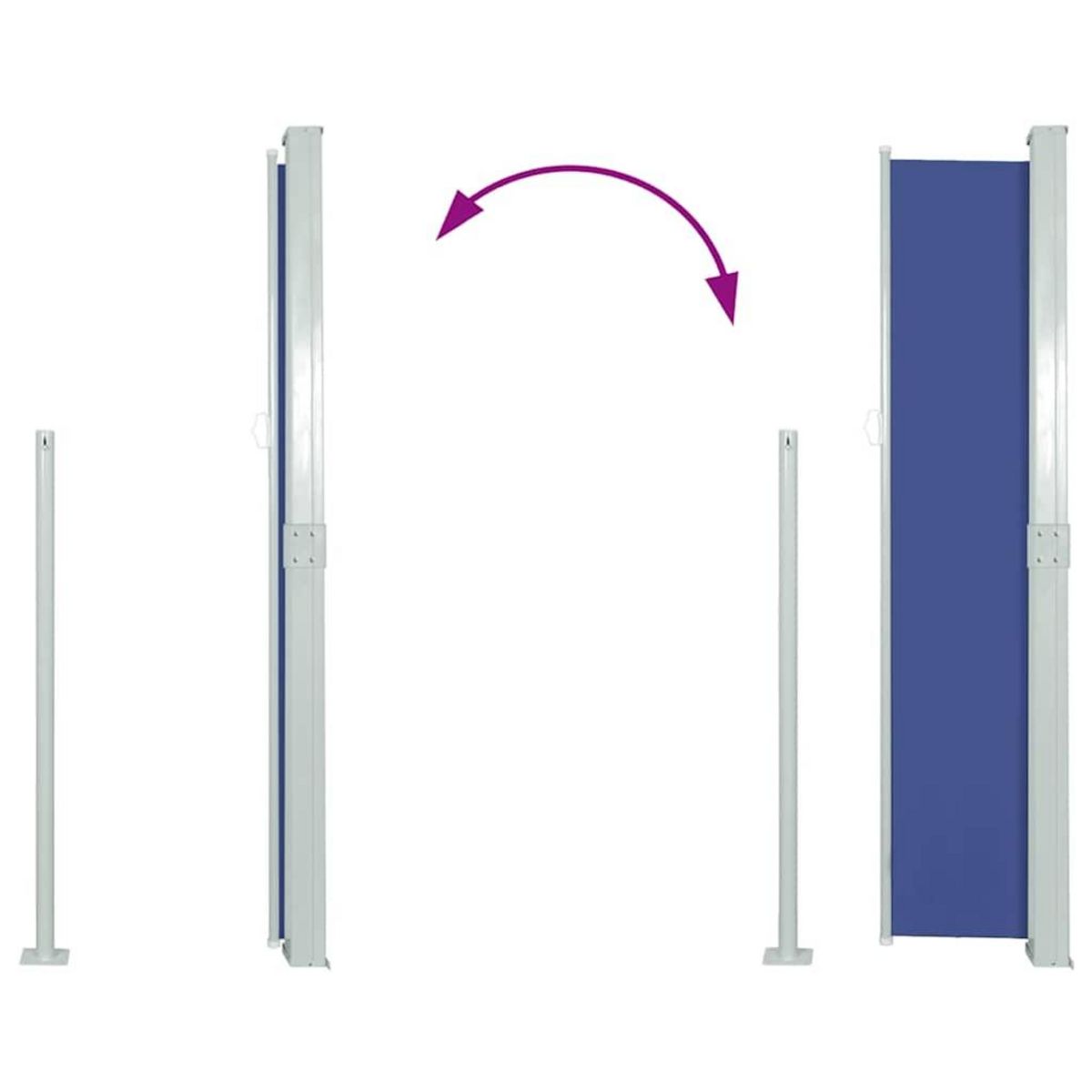 VIDAXL Auvent lateral retractable 140 x 300 cm Bleu