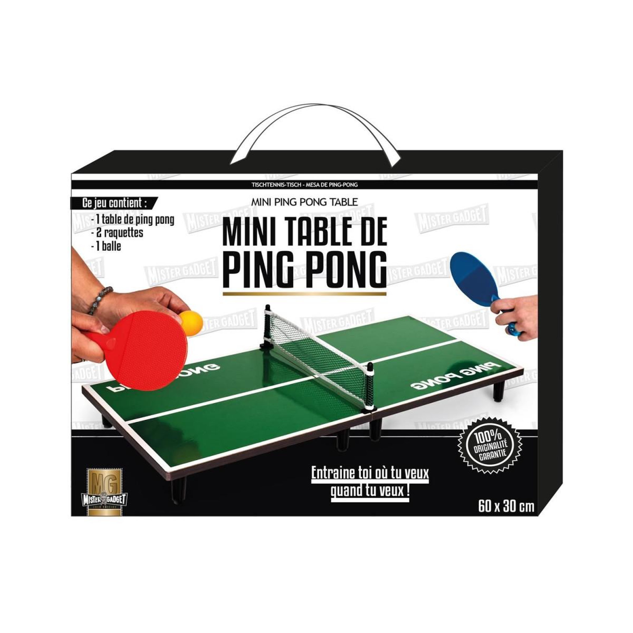 Voir la diapositive 2 : MISTER GADGET Table de ping pong  mini  60cm vert & noir