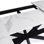Voir la diapositive 6 : ID MARKET Table à manger extensible rectangle ALIX 6-10 personnes pied araignée noir plateau effet marbre blanc ALASKA 160-200 cm