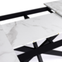 Voir la diapositive 6 : ID MARKET Table à manger extensible rectangle ALIX 6-10 personnes pied araignée noir plateau effet marbre blanc ALASKA 160-200 cm