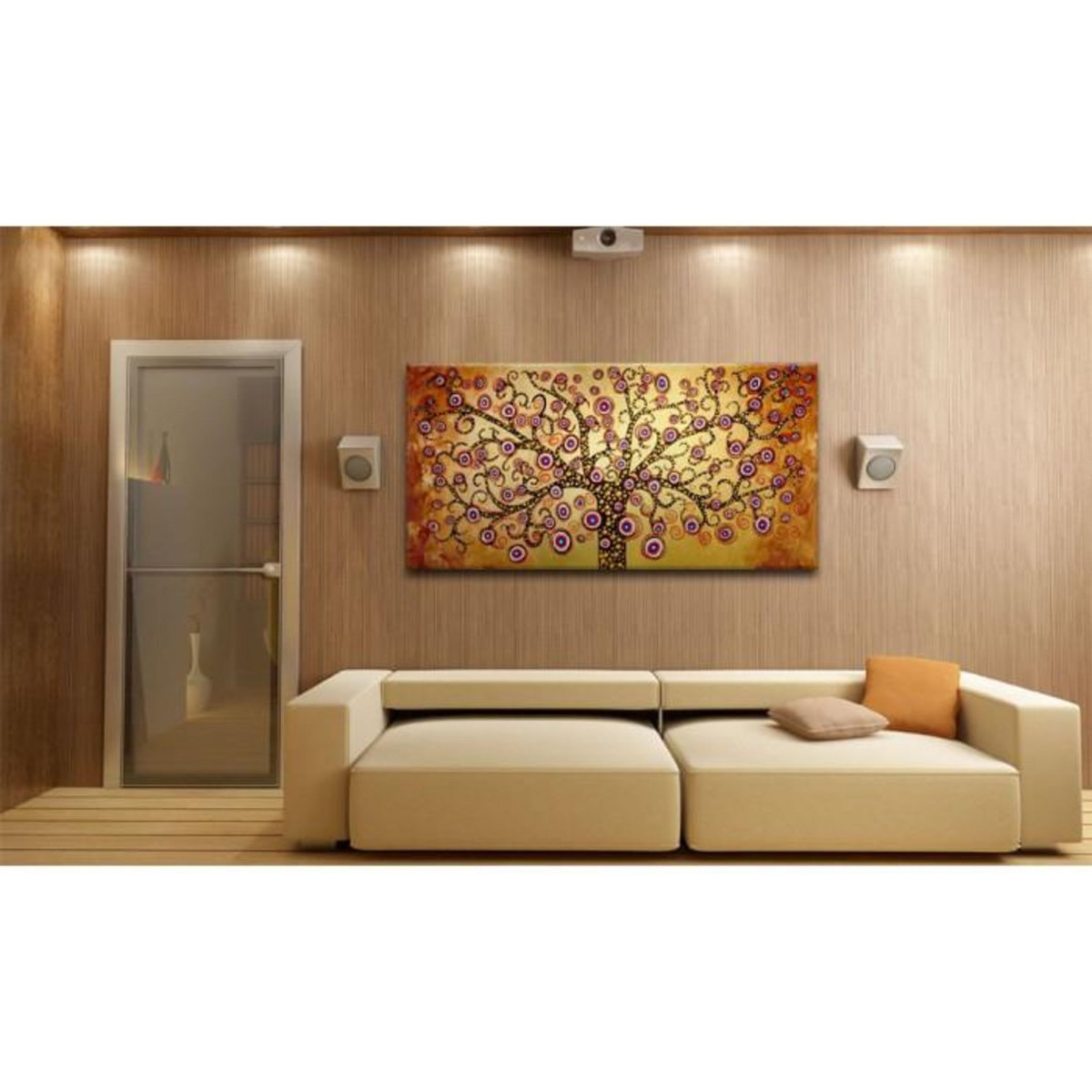 Paris Prix Tableau Peint à la Main  Arbre de Paon  60x120cm