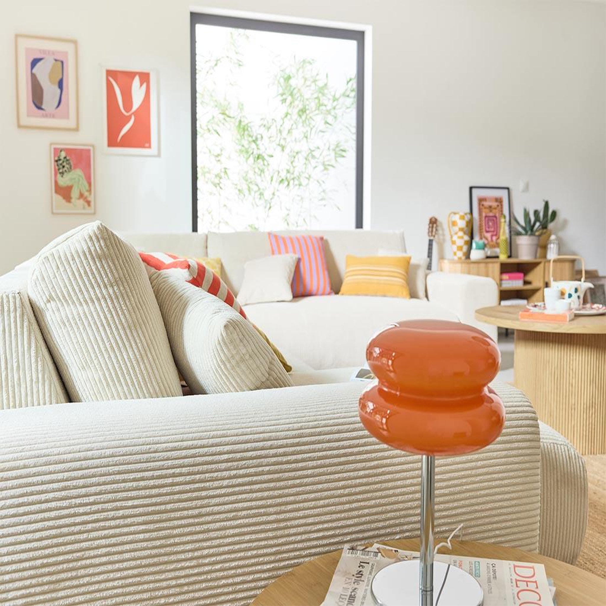 Voir la diapositive 3 : BEST MOBILIER Garance - canapé modulable d'angle droit - 8 places - en velours côtelé