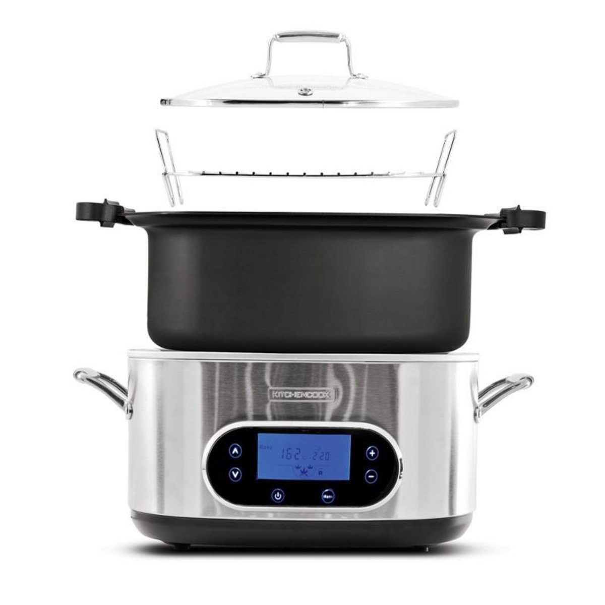 KITCHENCOOK Kitchencook - Multicuiseur 11en1 - 5,6l - Cuve Aluminium Amovible - 1350w - Minuterie (12h) - Ecran Lcd - Maitien Au Chaud