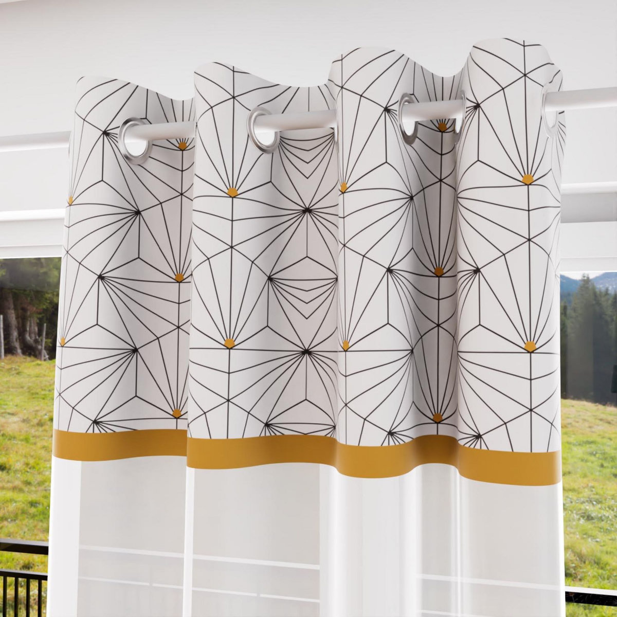 SOLEIL D'OCRE Voile à oeillets 135x250 cm OSIRIS, par Soleil d'Ocre