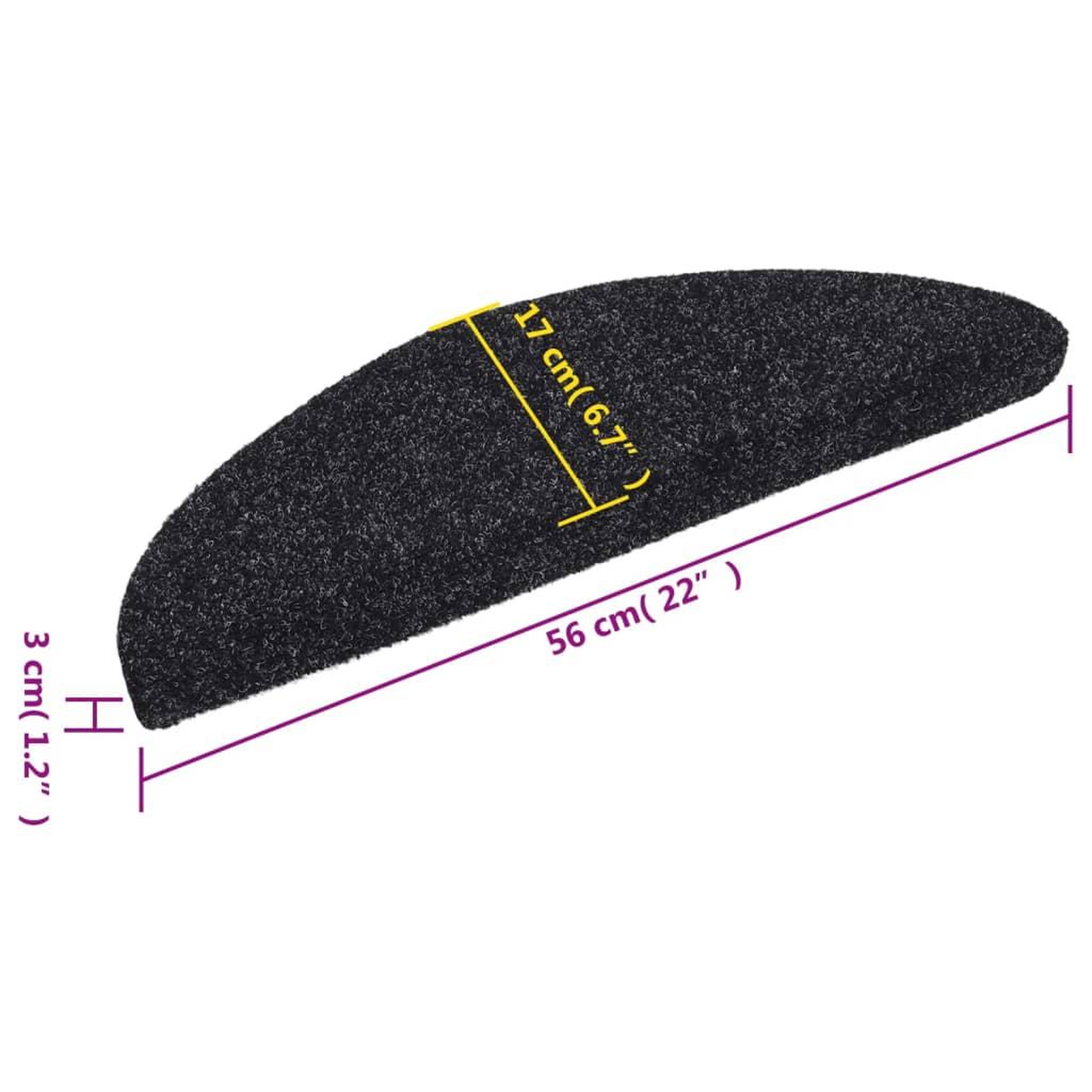 Voir la diapositive 6 : VIDAXL Tapis autoadhesifs de marches 10 pcs Noir 56x17x3 cm Aiguillete
