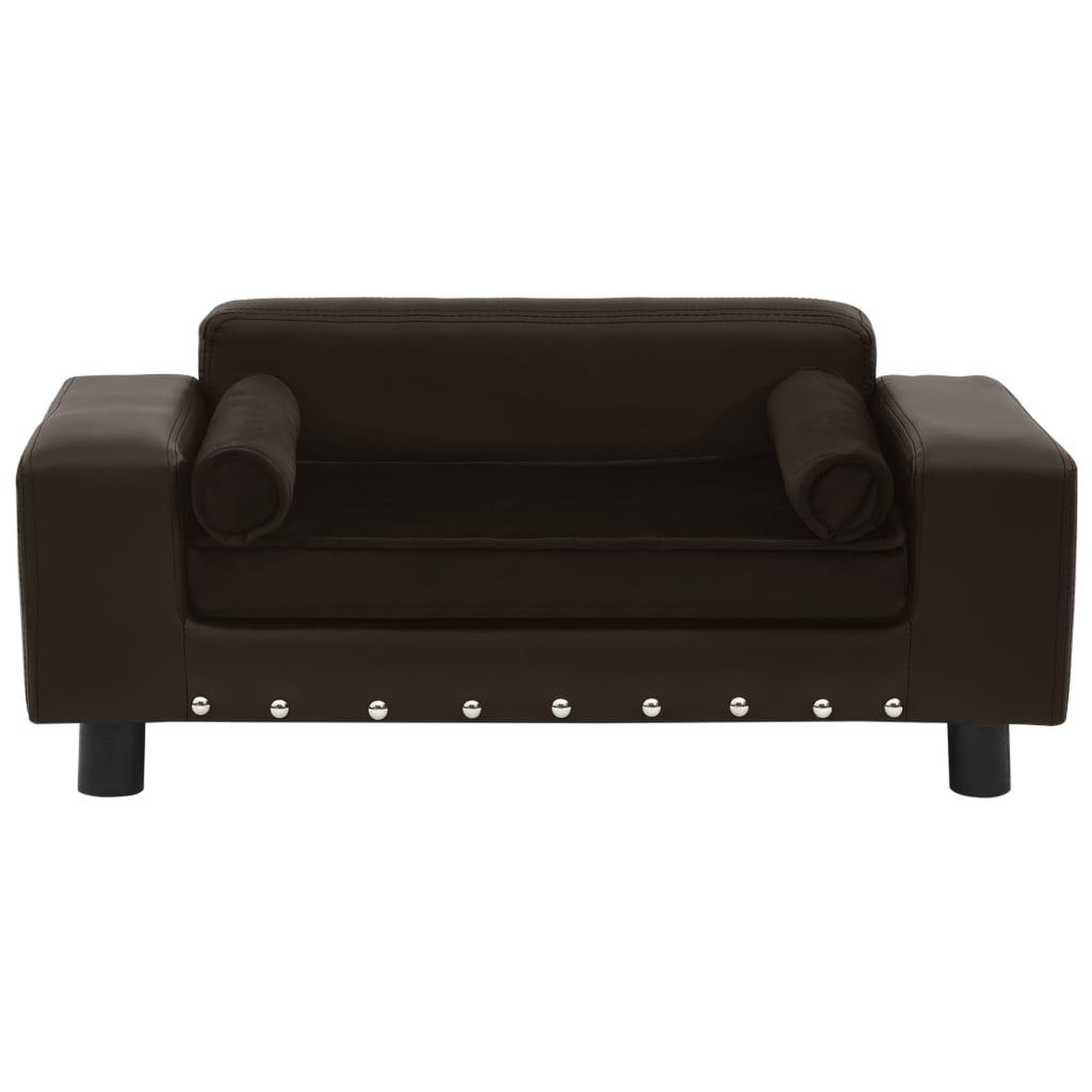 Voir la diapositive 2 : VIDAXL Canape pour chien Marron 81x43x31 cm Peluche et similicuir