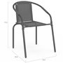 Voir la diapositive 6 : ID MARKET Lot de 6 chaises de jardin THELMA métal et textilène empilables gris anthracite