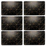 Voir la diapositive 3 : HABITABLE Lot de 6 sets de table avec encre métallique COPPER - 30 x 45 cm - Or et noir