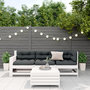Voir la diapositive 3 : VIDAXL Salon de jardin 4 pcs avec coussins blanc bois de pin massif