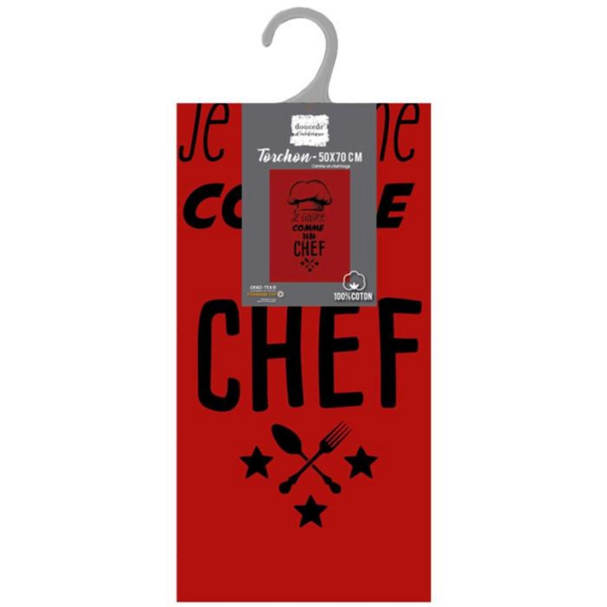 Paris Prix Torchon de Cuisine  Comme un Chef  50x70cm Rouge