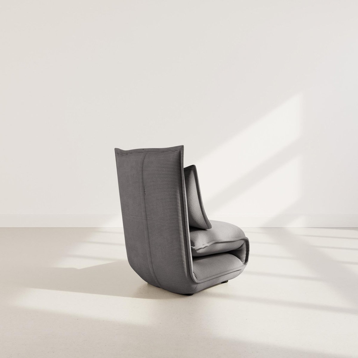 BEST MOBILIER Candice - banquette 1 place convertible clic-clac en velours côtelé