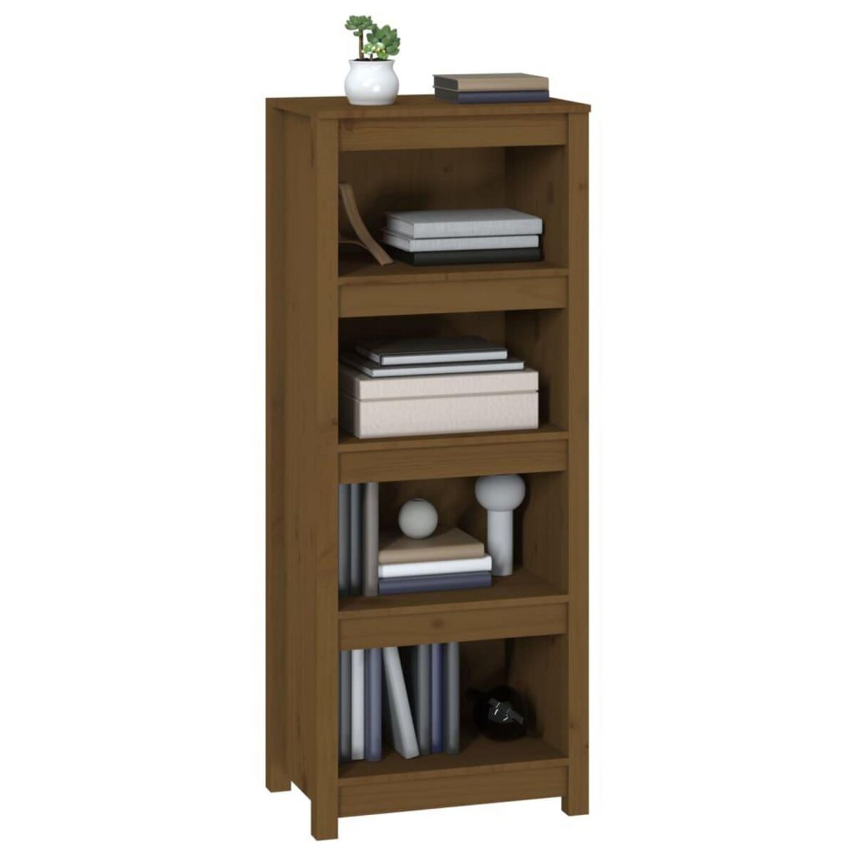 VIDAXL Bibliotheque Marron miel 50x35x125,5 cm Bois de pin massif