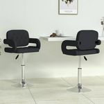 VIDAXL Chaises a manger pivotantes lot de 2 noir similicuir