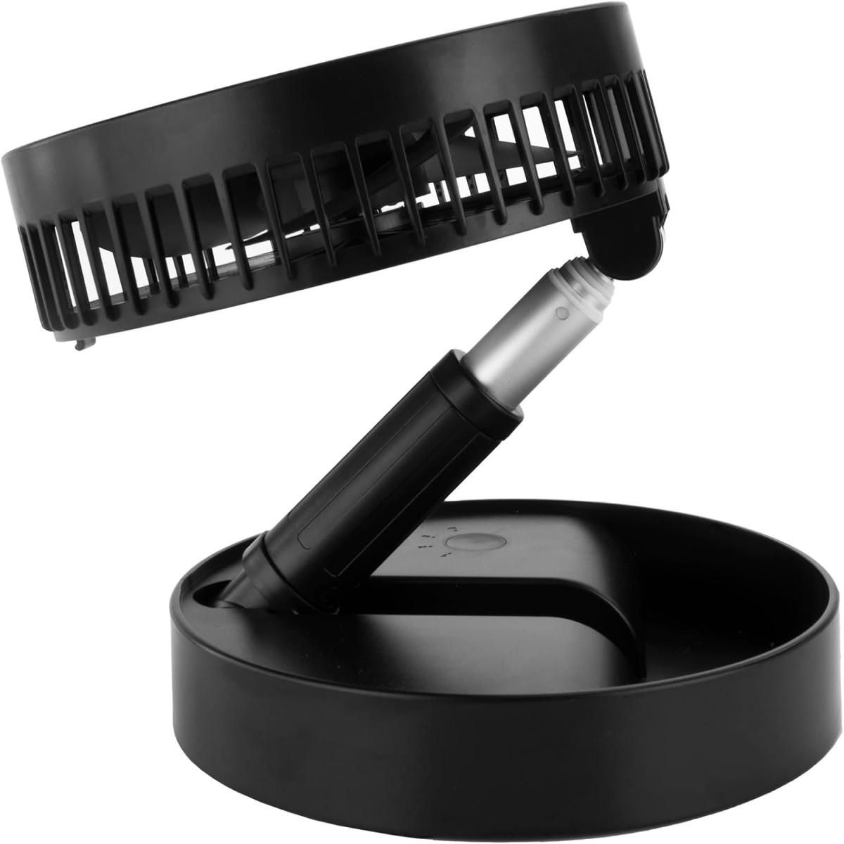 Jocca Ventilateur Silencieux Sans fil à Batterie Rechargeable USB NOIR  Pied Pliable & Télescopique Télécommande Autonomie 24h Jocca