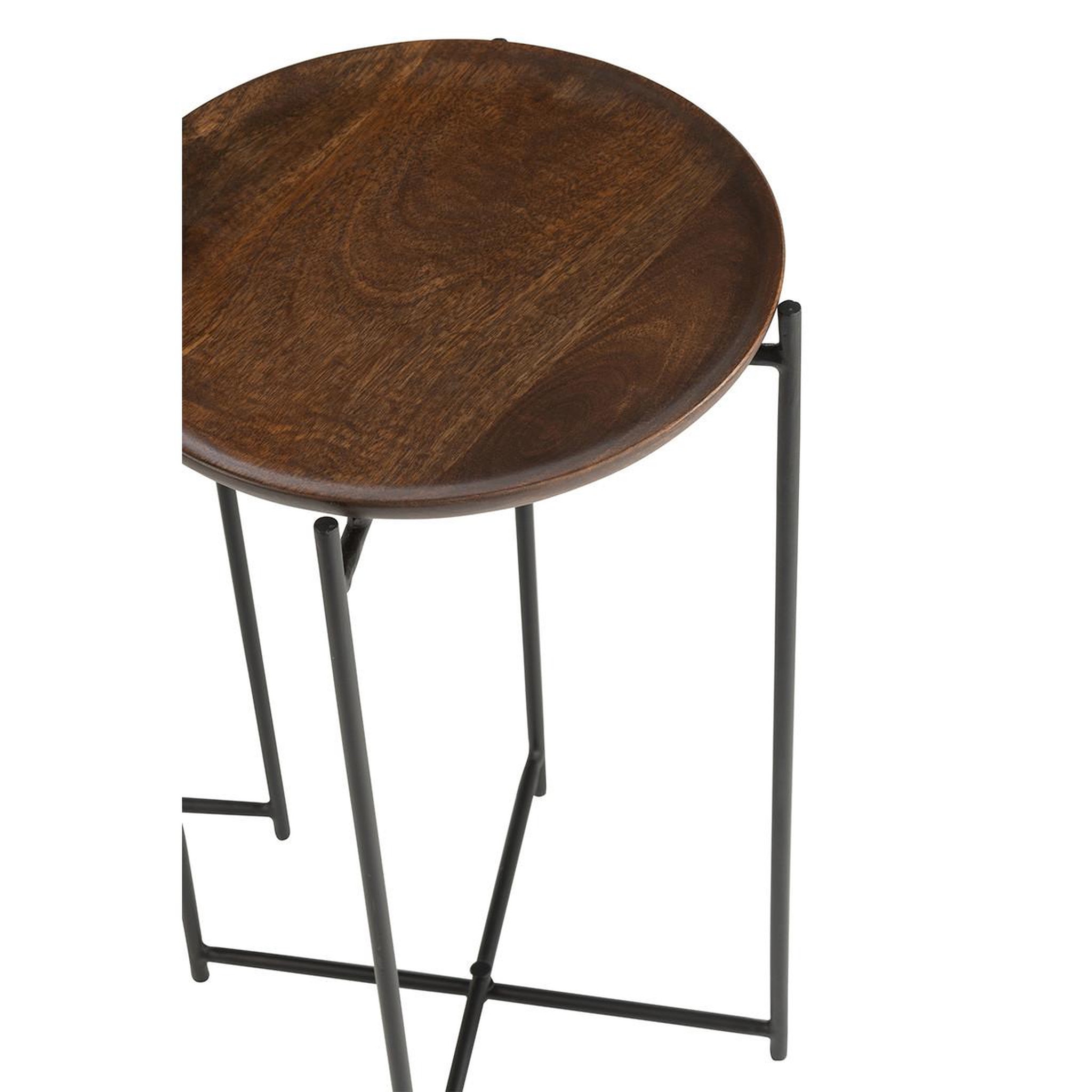 Voir la diapositive 3 : J-LINE Lot de 2 tables d'appoint  randy  56cm marron
