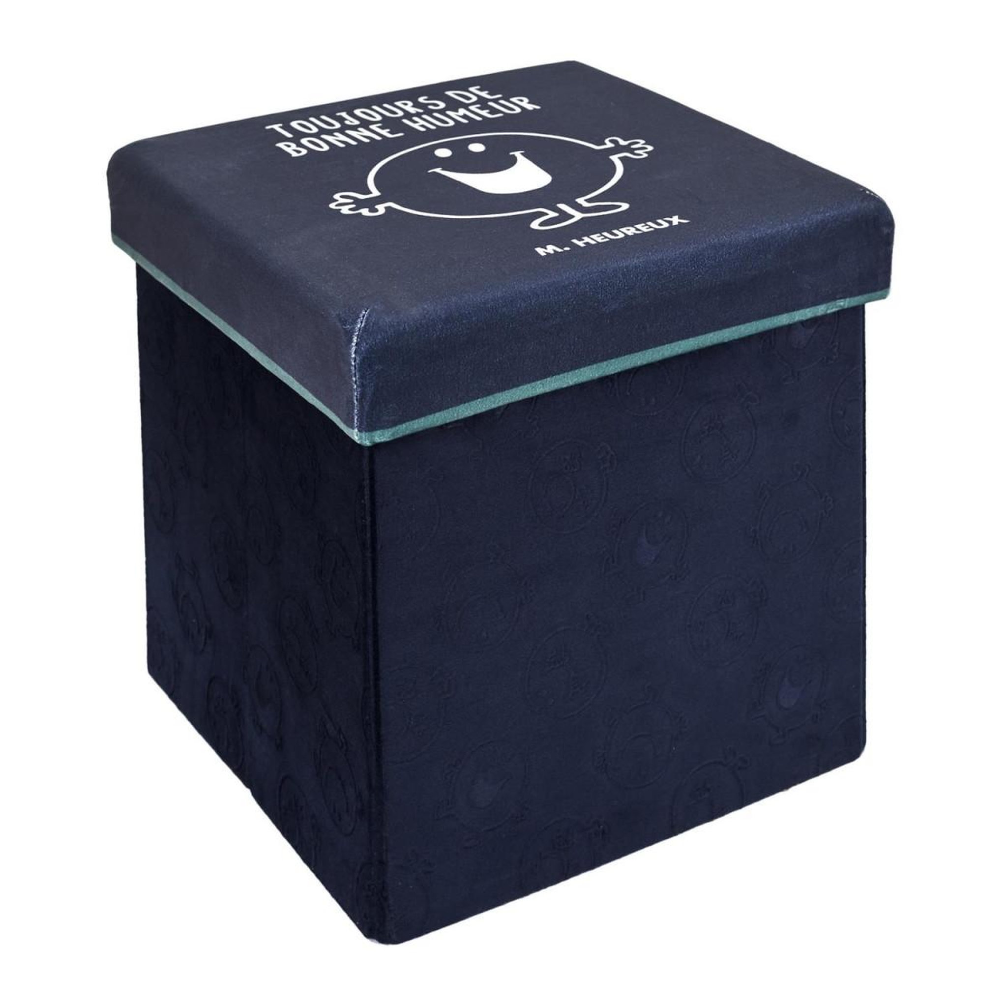 Voir la diapositive 2 : The Home Deco Factory Pouf & Coffre Enfant  Monsieur Heureux  30cm Bleu