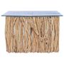 Voir la diapositive 2 : VIDAXL Table basse avec dessus en verre 66x66x40cm Bois de teck massif