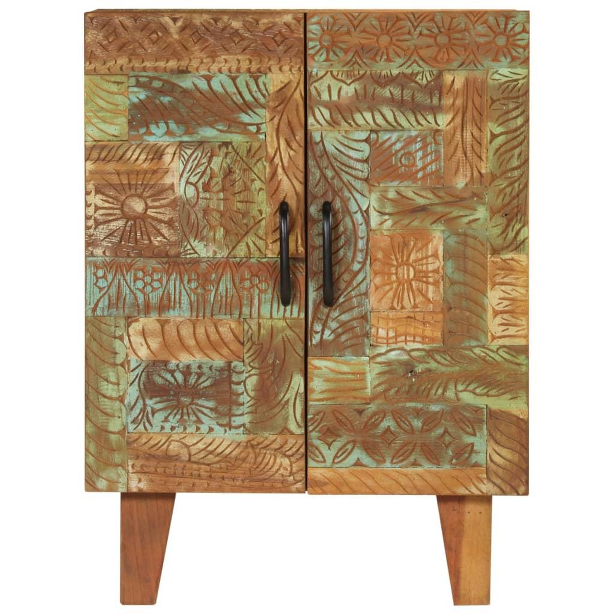 Voir la diapositive 4 : VIDAXL Buffet sculpte a la main 55x30x75 cm bois massif recuperation