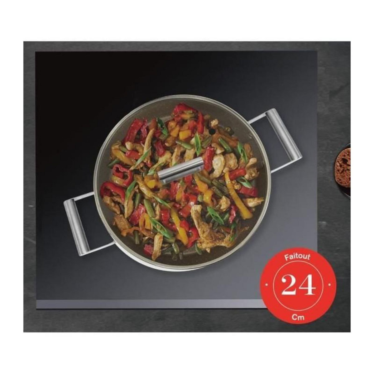 Arthur Martin Faitout - ARTHUR MARTIN - AM6523 - 24 cm avec couvercle - Aluminium Forgé - Tous feux dont induction + four