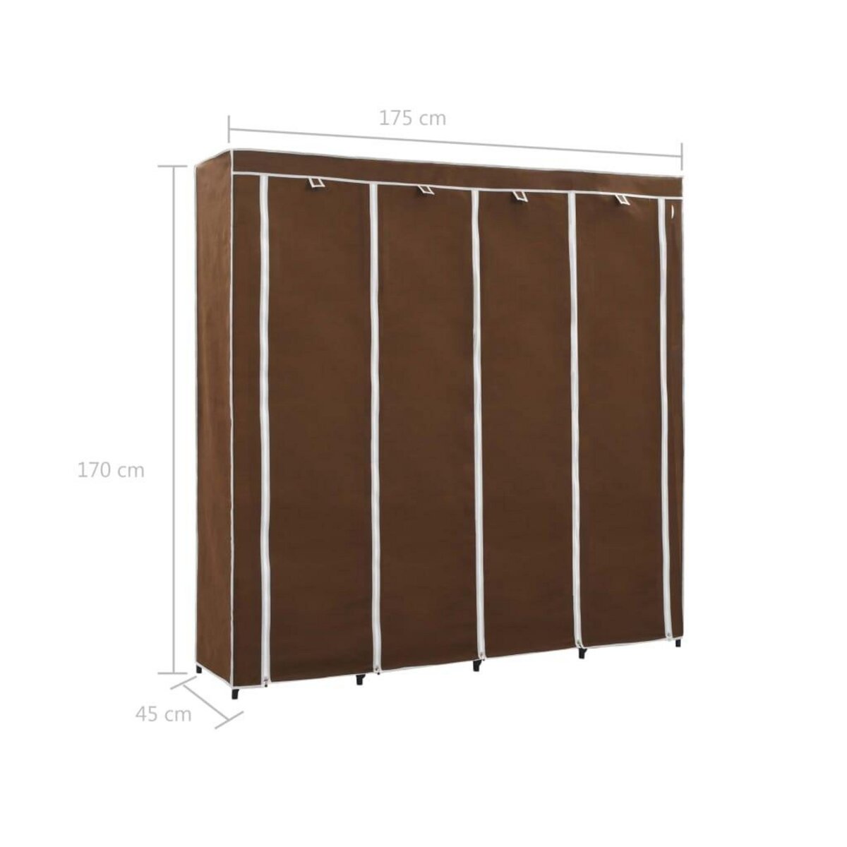VIDAXL Garde-robe avec 4 compartiments Marron 175x45x170 cm