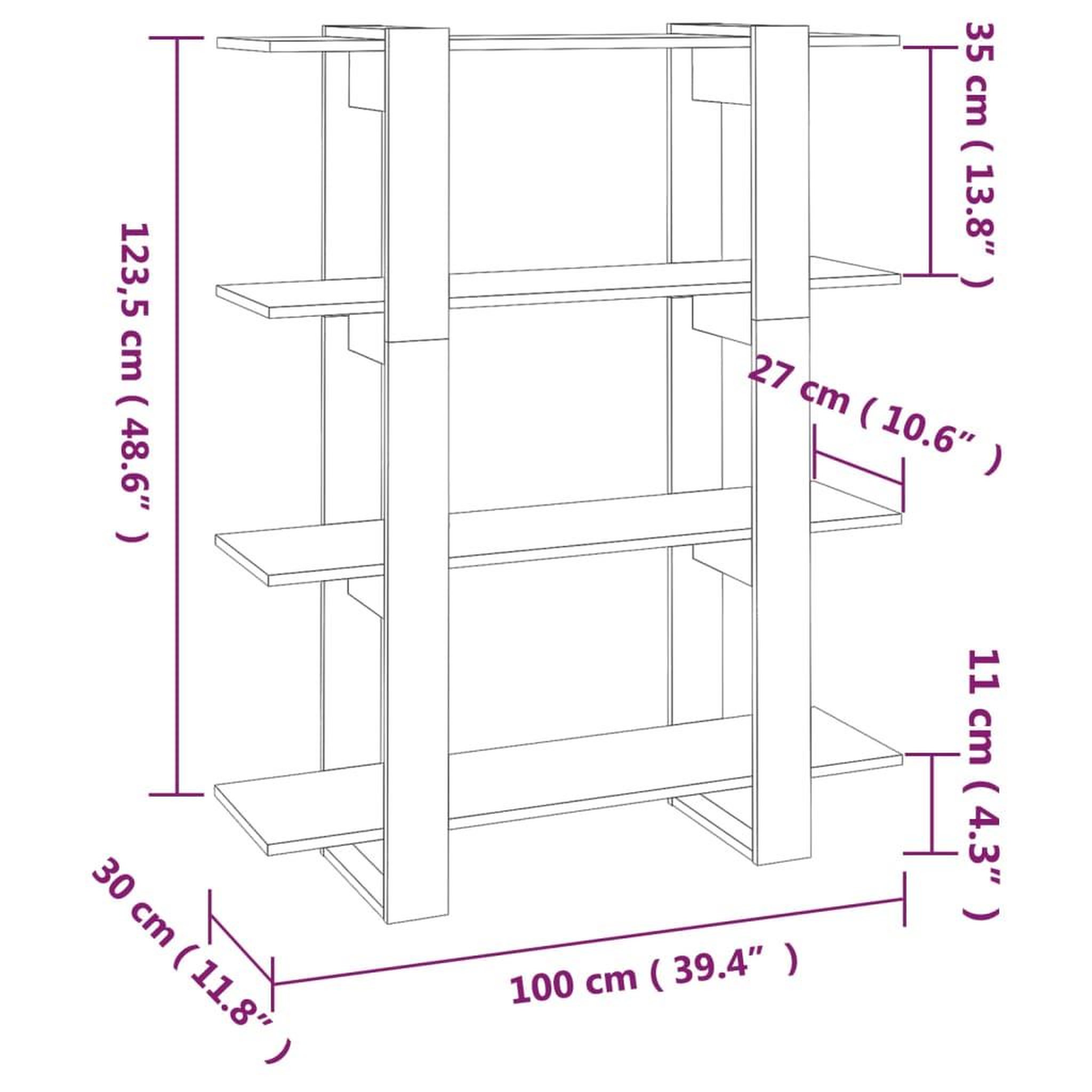 Voir la diapositive 6 : VIDAXL Bibliotheque/Separateur de piece Blanc brillant 100x30x123,5 cm