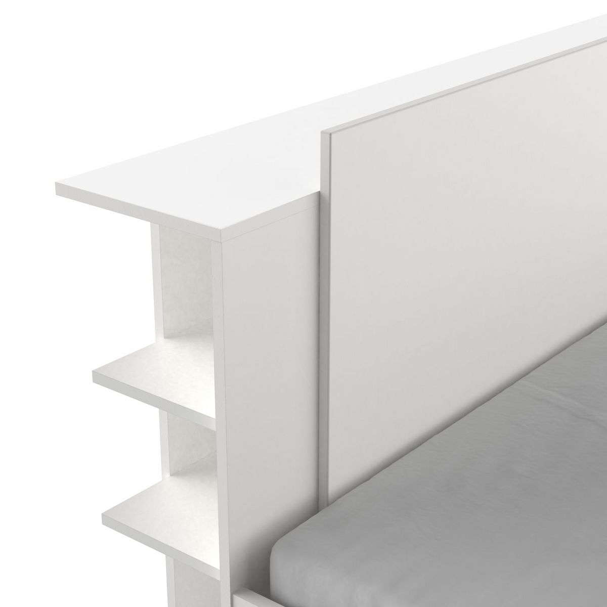 Lit 140x190/200 cm avec rangements 2 tiroirs 2 niches LOREDANA