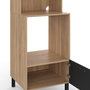 Voir la diapositive 6 : ID MARKET Armoire colonne de cuisine four/micro-ondes 60 cm CINA 2 portes noir et façon hêtre