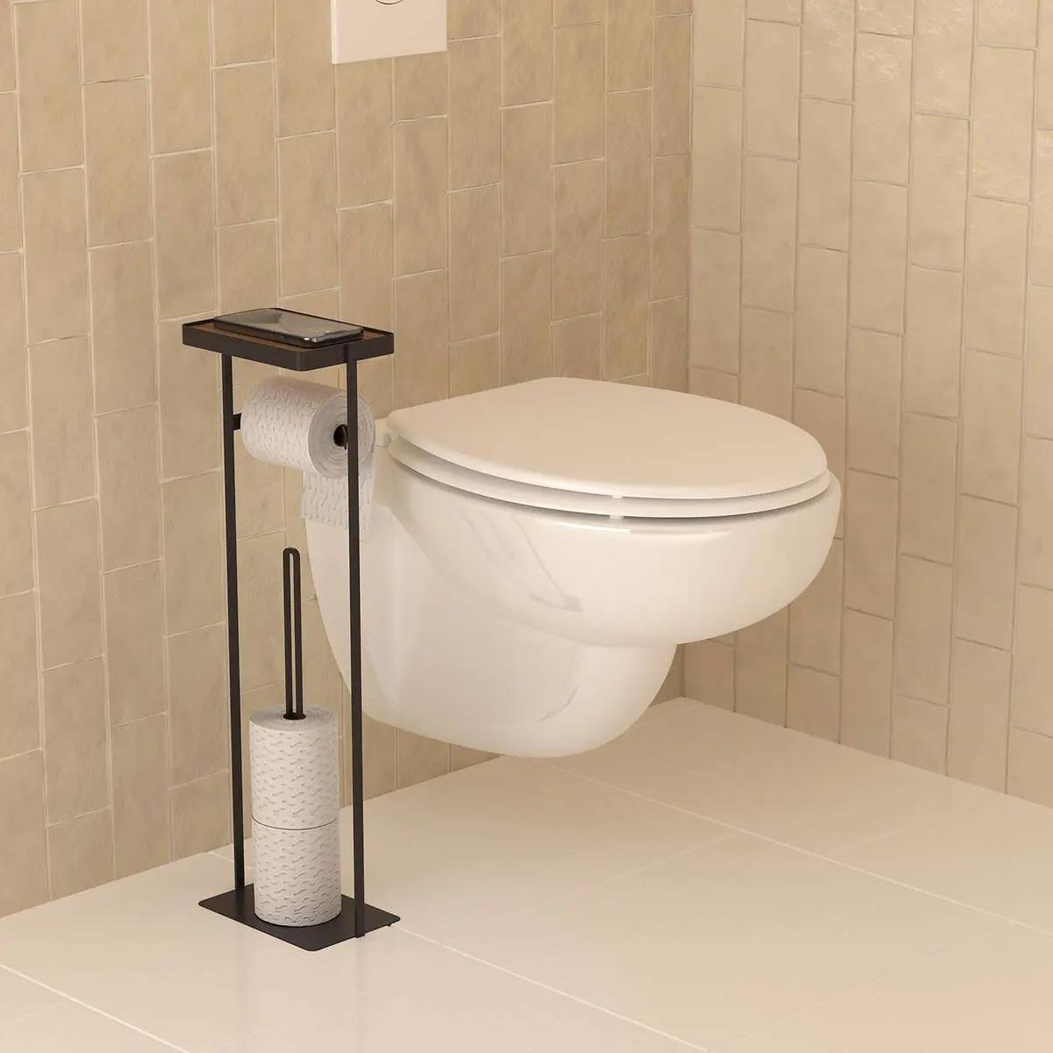 Voir la diapositive 3 : FIVE Dérouleur wc 3 en 1  modern  59cm charbon