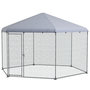 Voir la diapositive 5 : PAWHUT Enclos poulailler chenil 10 m² - parc grillagé dim. 4L x 3,46l x 2,63H m - entièrement couvert - acier oxford gris