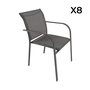 Voir la diapositive 6 : SWEEEK Table de jardin extensible aluminium effet bois + 8 assises anthracite - Nashville / Amara