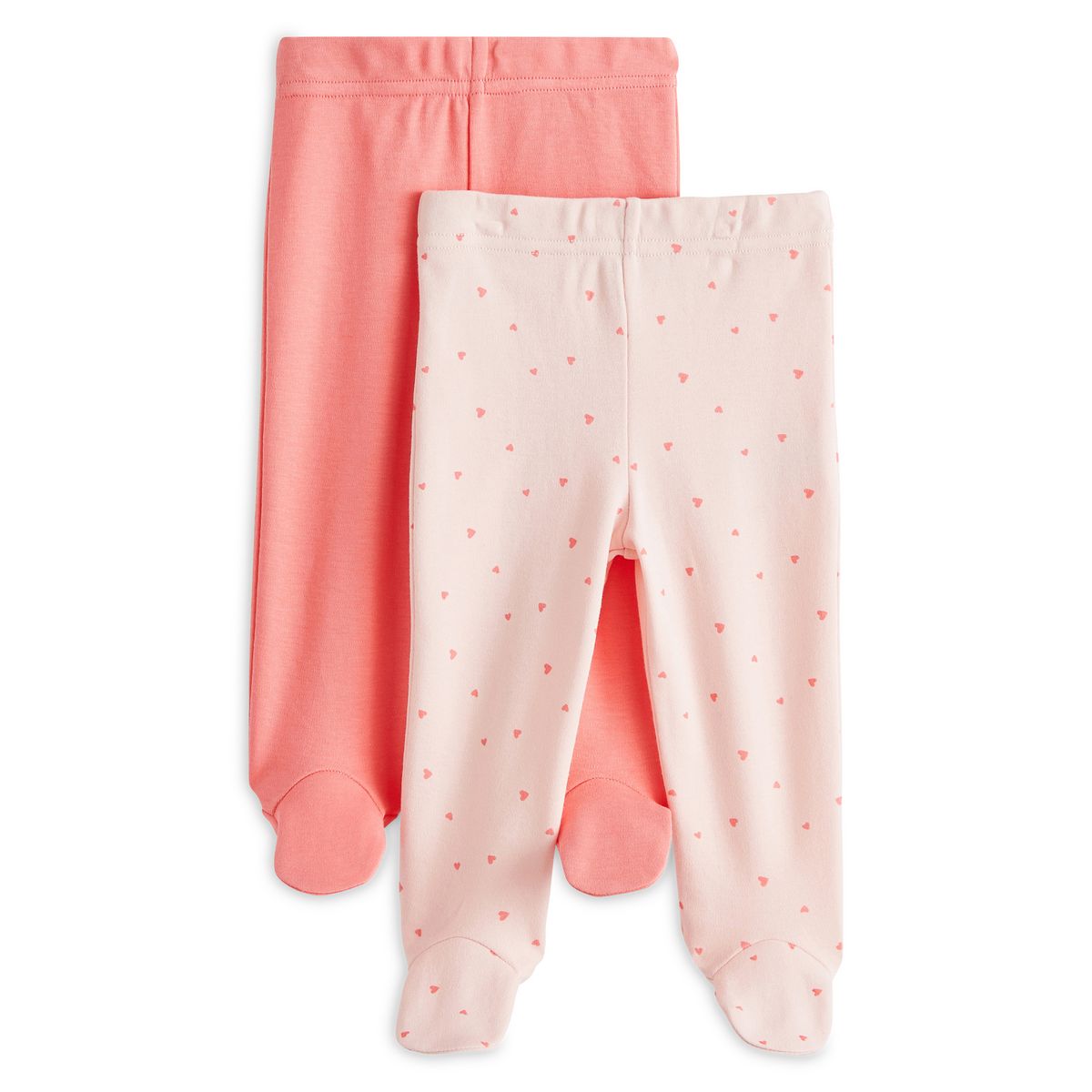 INEXTENSO Lot de 2 pantalons de naissance avec pieds à pois bébé fille