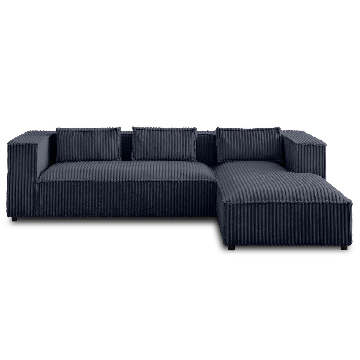 LISA DESIGN Stella - canapé d'angle droit - 4 places - en velours côtelé grosses côtes