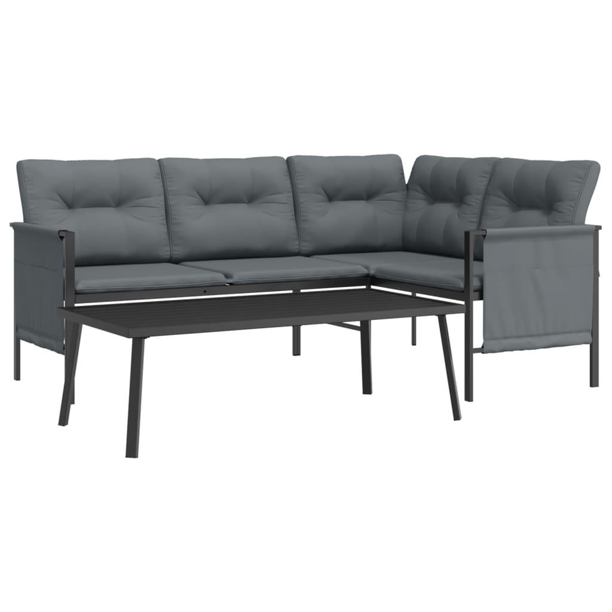 Voir la diapositive 3 : VIDAXL Salon de jardin 2 pcs anthracite acier